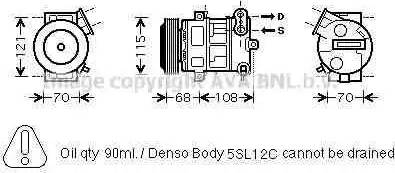 Ava Quality Cooling FT K332 - Compressor, air conditioning autospares.lv