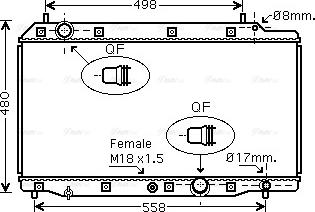 Ava Quality Cooling HD 2215 - Radiator, engine cooling autospares.lv