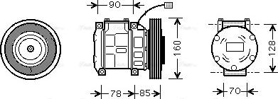 Ava Quality Cooling HDAK019 - Compressor, air conditioning autospares.lv