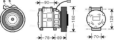 Ava Quality Cooling HDAK196 - Compressor, air conditioning autospares.lv