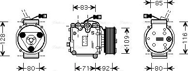 Ava Quality Cooling HDAK169 - Compressor, air conditioning autospares.lv