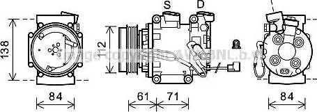 Ava Quality Cooling HDK275 - Compressor, air conditioning autospares.lv