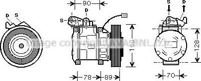 Ava Quality Cooling HD K196 - Compressor, air conditioning autospares.lv