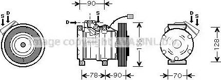 Ava Quality Cooling HD K167 - Compressor, air conditioning autospares.lv