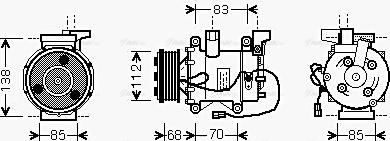 Ava Quality Cooling HD K207 - Compressor, air conditioning autospares.lv