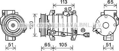 Ava Quality Cooling HDK289 - Compressor, air conditioning autospares.lv