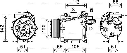 Ava Quality Cooling HDK278 - Compressor, air conditioning autospares.lv