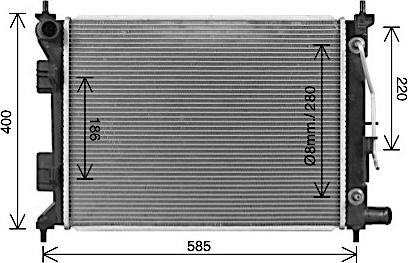 Ava Quality Cooling HY2493 - Radiator, engine cooling autospares.lv