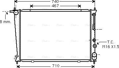 Ava Quality Cooling HY 2054 - Radiator, engine cooling autospares.lv