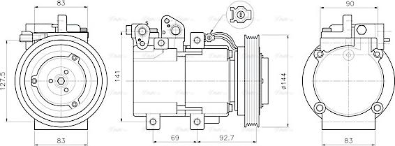 Ava Quality Cooling HYAK605 - Compressor, air conditioning autospares.lv