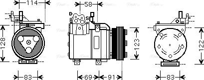 Ava Quality Cooling HYAK196 - Compressor, air conditioning autospares.lv