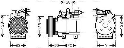 Ava Quality Cooling HYAK197 - Compressor, air conditioning autospares.lv