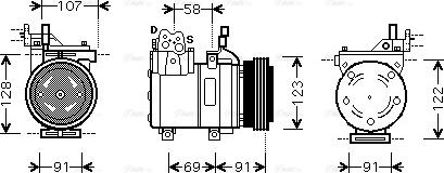 Ava Quality Cooling HY K161 - Compressor, air conditioning autospares.lv