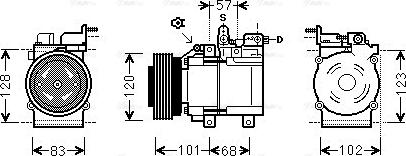 Ava Quality Cooling HY K123 - Compressor, air conditioning autospares.lv