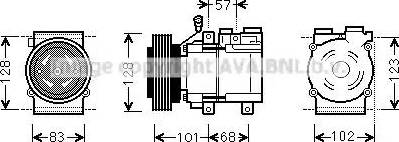 Ava Quality Cooling HYAK324 - Compressor, air conditioning autospares.lv