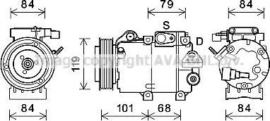 Ava Quality Cooling HYAK374 - Compressor, air conditioning autospares.lv