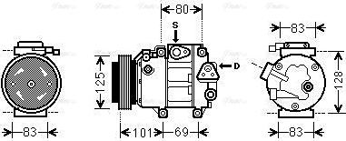 Ava Quality Cooling HYAK240 - Compressor, air conditioning autospares.lv