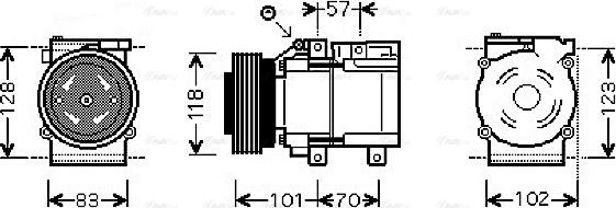 Ava Quality Cooling HYAK209 - Compressor, air conditioning autospares.lv