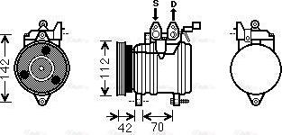 Ava Quality Cooling HYAK201 - Compressor, air conditioning autospares.lv