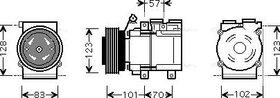 Ava Quality Cooling HYAK219 - Compressor, air conditioning autospares.lv