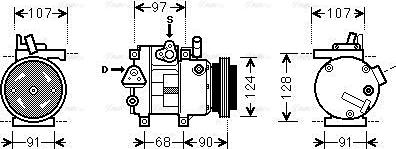 Ava Quality Cooling HYAK215 - Compressor, air conditioning autospares.lv