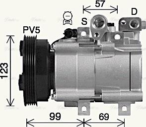 Ava Quality Cooling HYK576 - Compressor, air conditioning autospares.lv