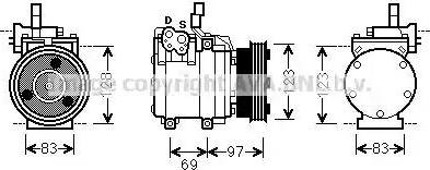 Ava Quality Cooling HY K065 - Compressor, air conditioning autospares.lv