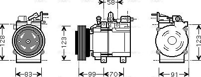 Ava Quality Cooling HY K197 - Compressor, air conditioning autospares.lv