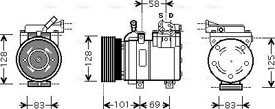 Ava Quality Cooling HY K159 - Compressor, air conditioning autospares.lv