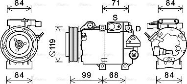 Ava Quality Cooling HYK365 - Compressor, air conditioning autospares.lv