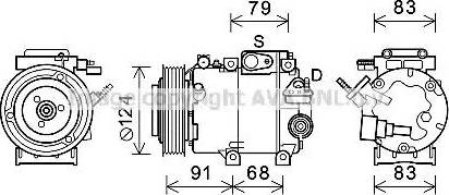 Ava Quality Cooling HYK383 - Compressor, air conditioning autospares.lv