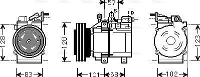 Ava Quality Cooling HYK324 - Compressor, air conditioning autospares.lv