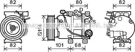 Ava Quality Cooling HYK377 - Compressor, air conditioning autospares.lv