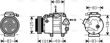 Ava Quality Cooling HY K240 - Compressor, air conditioning autospares.lv