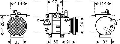 Ava Quality Cooling HYK256 - Compressor, air conditioning autospares.lv