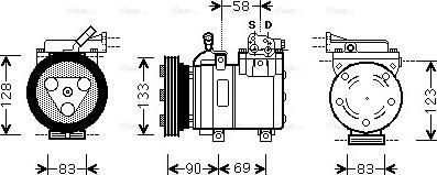 Ava Quality Cooling HYK250 - Compressor, air conditioning autospares.lv