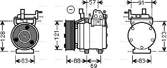 Ava Quality Cooling HYK258 - Compressor, air conditioning autospares.lv