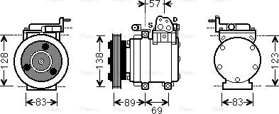 Ava Quality Cooling HYK260 - Compressor, air conditioning autospares.lv