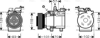 Ava Quality Cooling HY K209 - Compressor, air conditioning autospares.lv