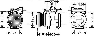 Ava Quality Cooling HYK208 - Compressor, air conditioning autospares.lv