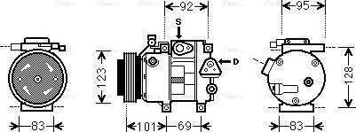 Ava Quality Cooling HY K214 - Compressor, air conditioning autospares.lv