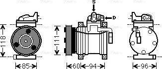 Ava Quality Cooling HY K217 - Compressor, air conditioning autospares.lv