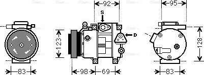 Ava Quality Cooling HY K239 - Compressor, air conditioning autospares.lv