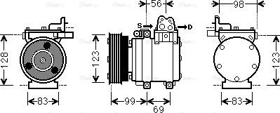 Ava Quality Cooling HYK221 - Compressor, air conditioning autospares.lv
