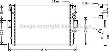 Ava Quality Cooling IV 2049 - Radiator, engine cooling autospares.lv