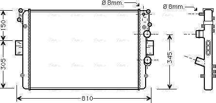 Ava Quality Cooling IV 2042 - Radiator, engine cooling autospares.lv