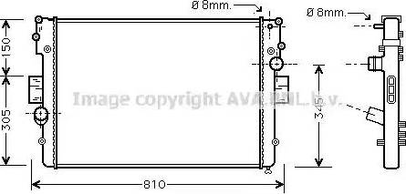 Ava Quality Cooling IV 2056 - Radiator, engine cooling autospares.lv