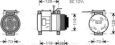 Ava Quality Cooling IVAK074 - Compressor, air conditioning autospares.lv