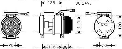 Ava Quality Cooling IVAK072 - Compressor, air conditioning autospares.lv