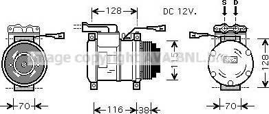 Ava Quality Cooling IVK074 - Compressor, air conditioning autospares.lv